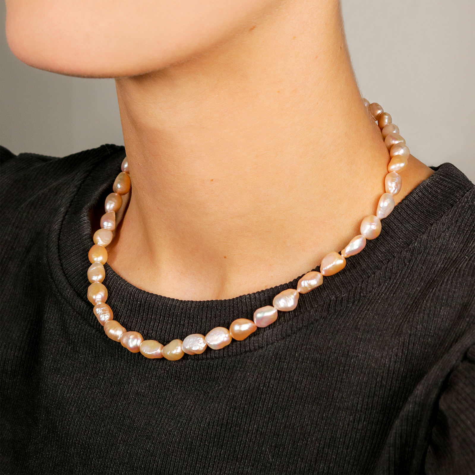Bella Baroque Pearl Necklace in Gold and Champagne Stone | New Bridal | V  by Laura Vann – V By Laura Vann